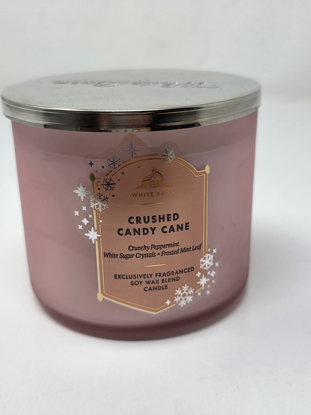 White Barn Pink Glass Jar scented Candle 3 wick in New Condition Crushed Candy